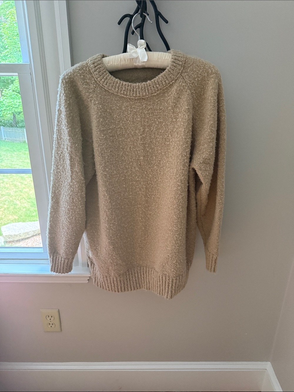 GAP Women's Cozy Fall Tan Long Sweater